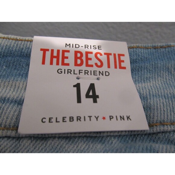 Celebrity Pink Trendy Plus Size Distressed Girlfriend Jeans Sink Hole Size 14 - Picture 4 of 6